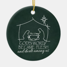 GOTTES WORT WURDE ZU FLESH Nativity Scripture Gift Keramik Ornament