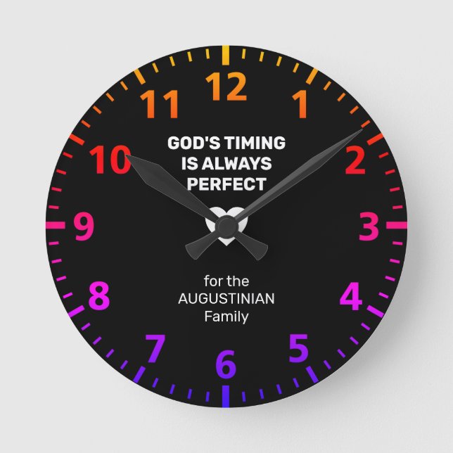 GOTTES ZEIT IST IMMER PERFEKT | Personalisiert Sch Runde Wanduhr (Vorderseite)