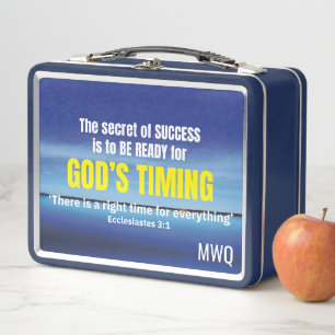 GOTTES ZEITPLAN Inspirierendes christliches Zitat Metall Brotdose