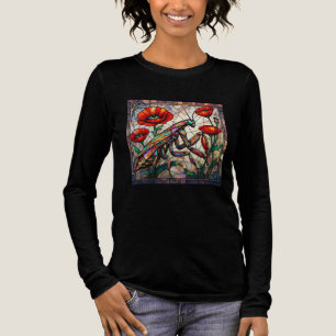 Gottesanbeterin Buntglas lebendige Mohnblume Tri-Blend Shirt