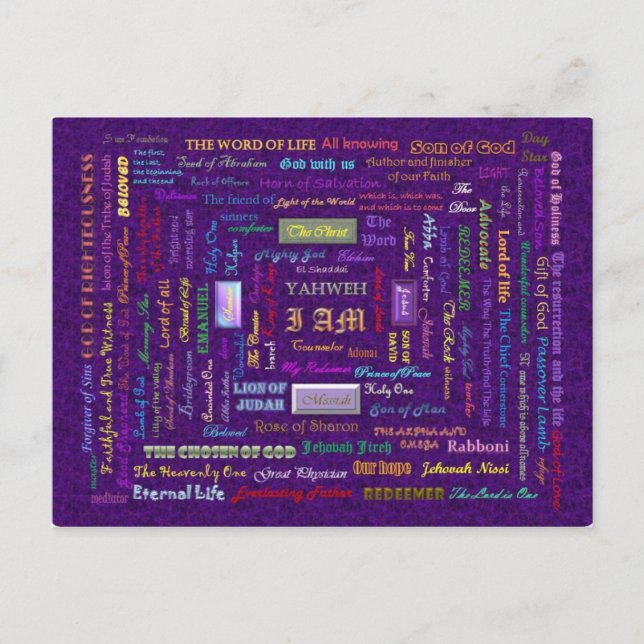 Gottesbezeichnungen Postkarte (Vorderseite)