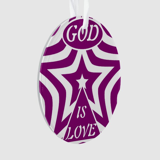 Gottesdienst ist Liebe Star Deep Lila - Mystisch Ornament (Vorderseite)