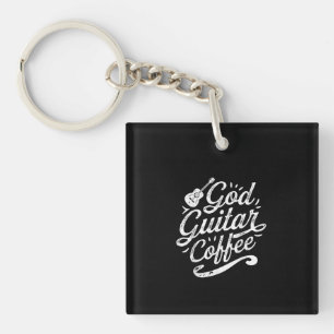 Gottesgitarre Kaffeemusik Lover Christlich Schlüsselanhänger