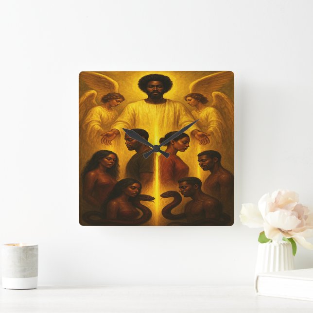 Gottesschutz Decorative Wall-Uhr Quadratische Wanduhr (Zuhause)