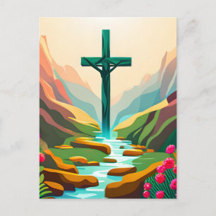 Gottesübergreifende Lieben Jesus Rette Christliche Postkarte