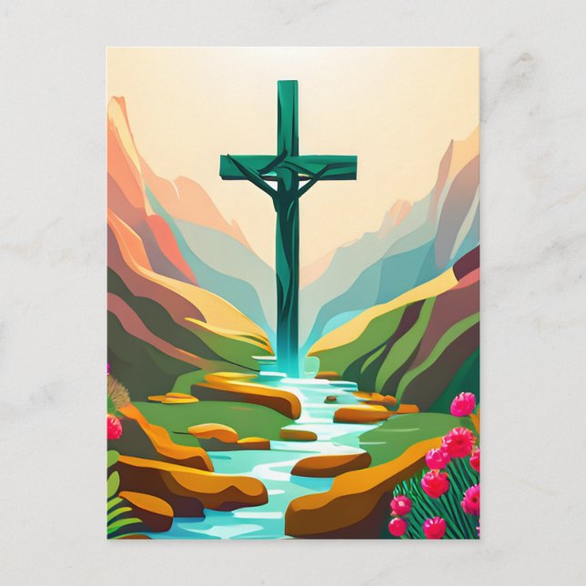 Gottesübergreifende Lieben Jesus Rette Christliche Postkarte (Vorderseite)