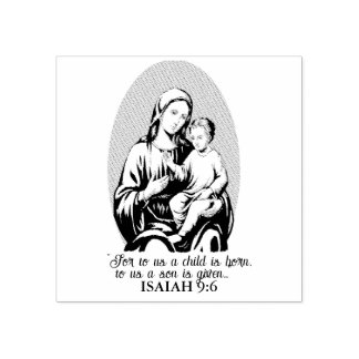 Gottesversprechen Maria und Jesus - Jesaja 9:6 Gummistempel