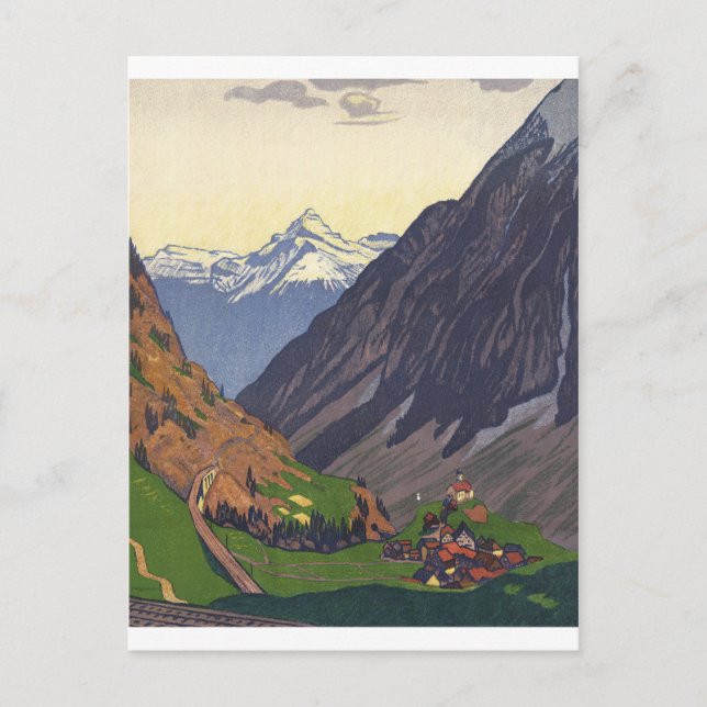 Gotthard Pass - Nostalgie Postkarte (Vorderseite)