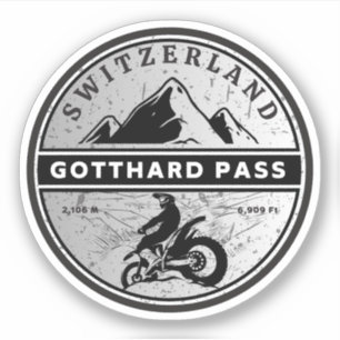 Gotthard-Pass Schweiz-Alpen Motorradtour Aufkleber