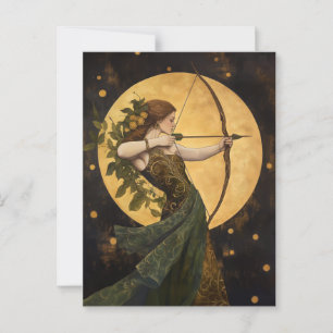 Göttin Artemis Art Nouveau Griechische Mythologie Postkarte