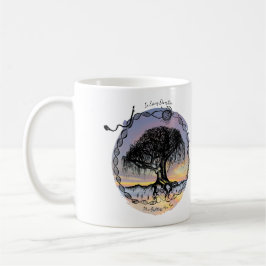 Göttin Baum in jeder Richtung auf Sonnenuntergang Kaffeetasse