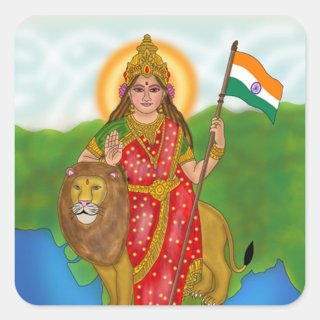 Göttin Bharat Mata Aufkleber (Vorderseite)