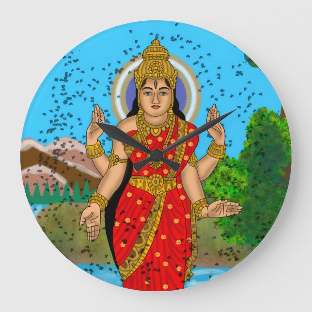 Göttin Bhramari Wanduhr (Vorderseite)