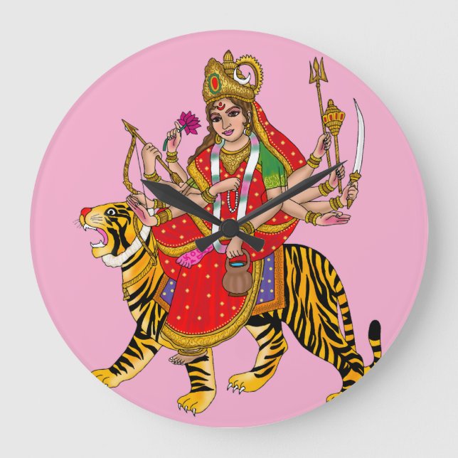 Göttin Chandraghanta Wanduhr (Vorderseite)