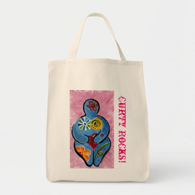 Göttin, Curvy Felsen, Lebensmittelgeschäft-Tasche Tragetasche (Vorne)