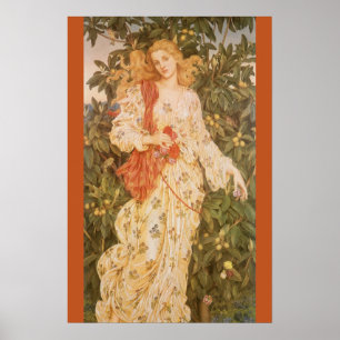 Göttin der Blüten und Blume, Flora von Morgan Poster