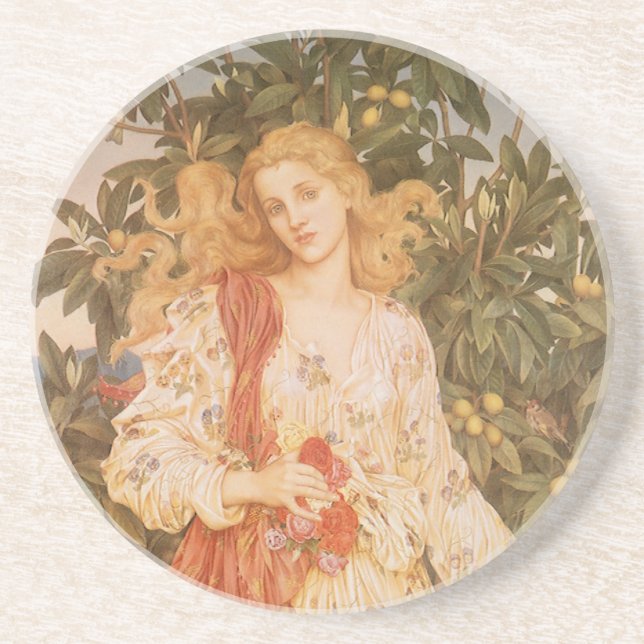 Göttin der Blüten und Blume, Flora von Morgan Untersetzer (Vorne)