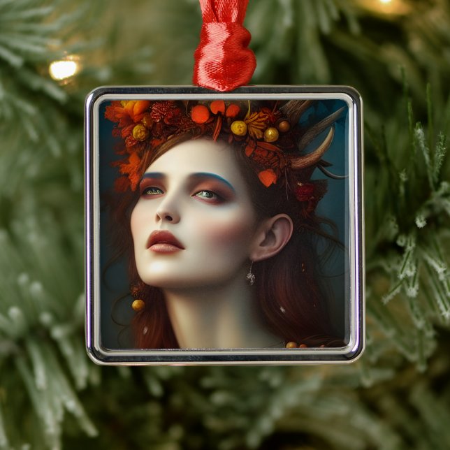 Göttin der ernährten Fantasie Keepake Ornament Aus Metall (Baum)