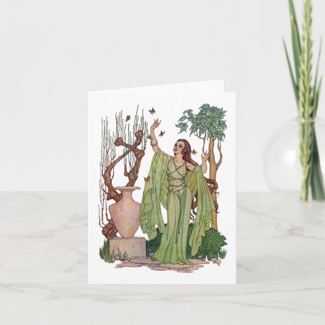 Göttin der Frühlingsnotecard Karte (Vorderseite)