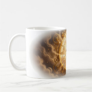 Göttin der goldenen Zeit Glühendes Herz Uhr Tasse