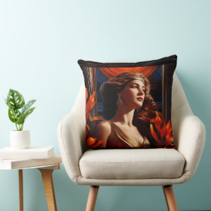 Göttin der Sonne Art Deco Romantischer Glamour Kissen