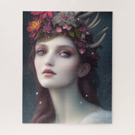 Göttin der Winterfantasy-Floralportrait