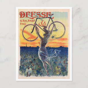 Göttin des Fahrrads, Werbung, Vintage Postkarte