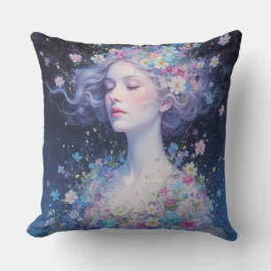 „Göttin des Lichts – Dream Bloom Zierkissen“ Kissen