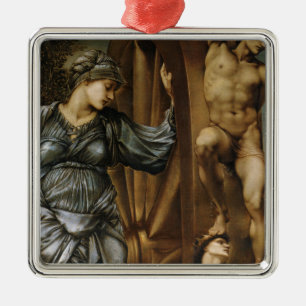 Göttin, die das Glücksrad dreht (Burne-Jones) Ornament Aus Metall