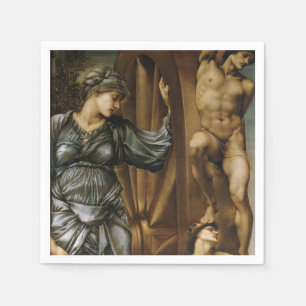 Göttin, die das Glücksrad dreht (Burne-Jones) Serviette