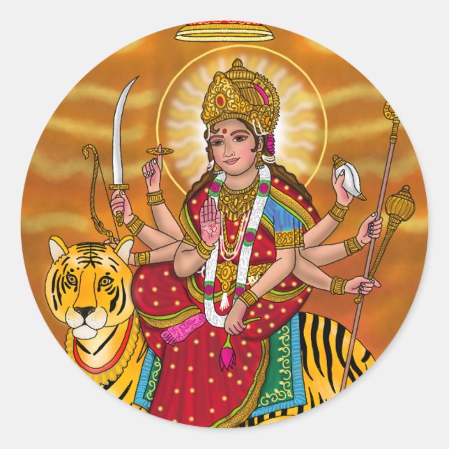 Göttin Durga Aufkleber (Vorderseite)