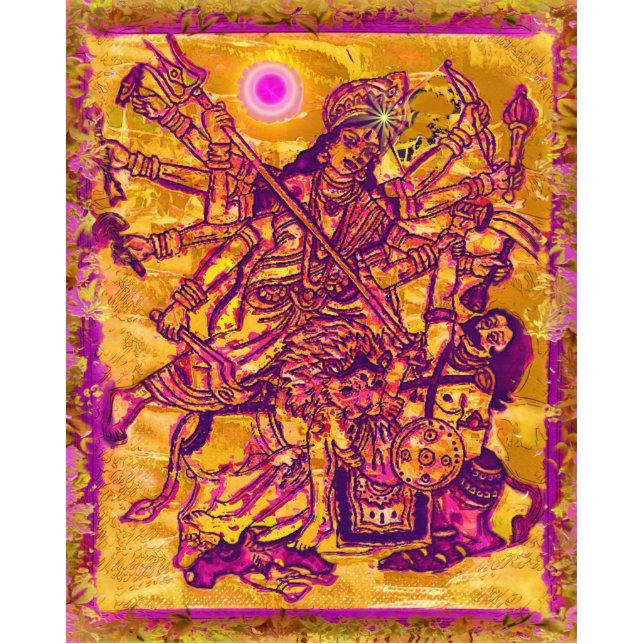 Göttin Durga Foto-Skulptur Freistehende Fotoskulptur (Vorne)