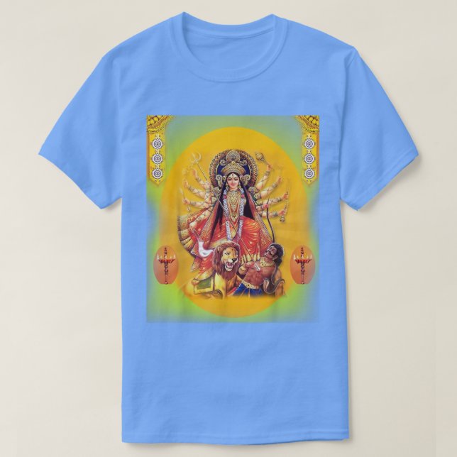 Göttin Durga in voller göttlicher Herrlichkeit T T-Shirt (Design vorne)