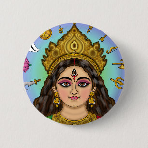 Göttin Durga Knopf Button