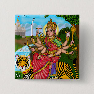 Göttin Durga Knopf Button