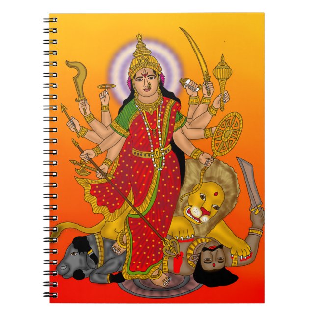 Göttin Durga Notizbuch Notizblock (Vorderseite)