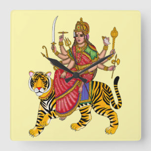 Göttin Durga Wanduhr
