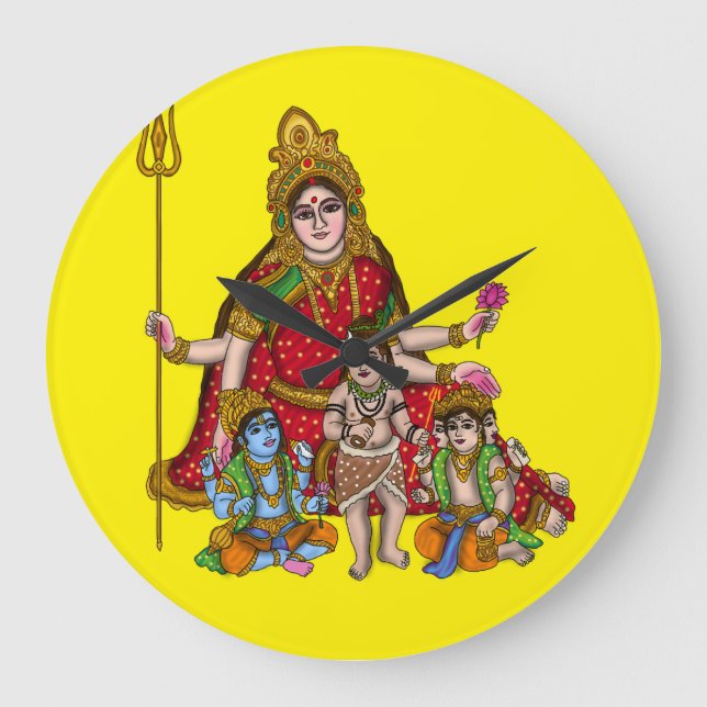 Göttin Durga Wanduhr (Vorderseite)
