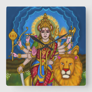 Göttin Durga Wanduhr