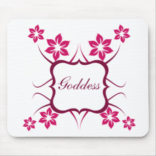 Göttin Floral Mousepad, Magenta Mousepad