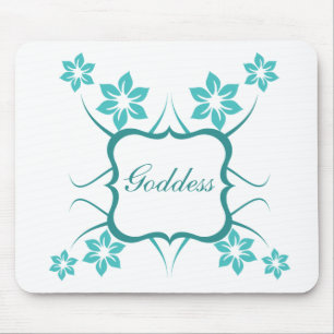 Göttin florale Mousepad, Türkis Mousepad