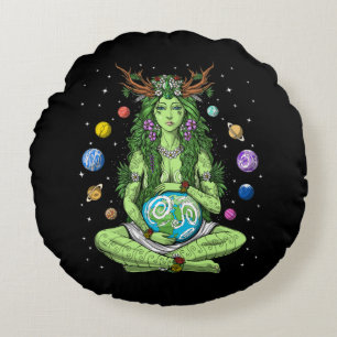 Göttin Gaia Rundes Kissen