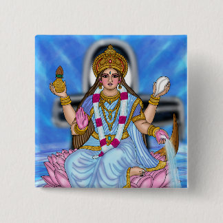 Göttin Ganga Hindu-Gottheit Knopf Button