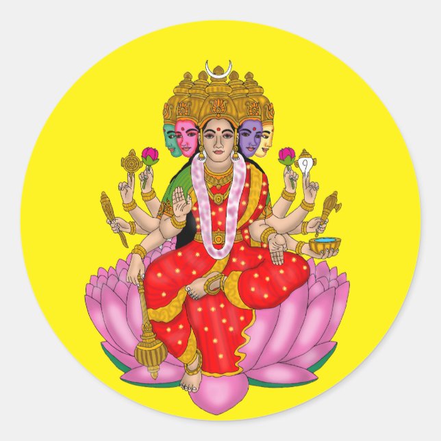 Göttin Gayatri Aufkleber (Vorderseite)