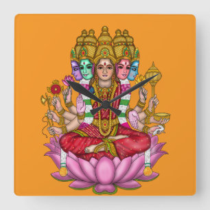 Göttin Gayatri Wanduhr