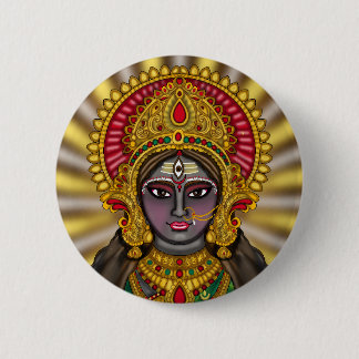Göttin Kali Gesicht Knopf Button