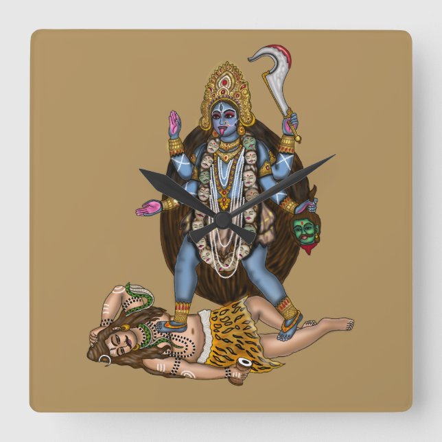 Göttin Kali Wanduhr (Vorderseite)