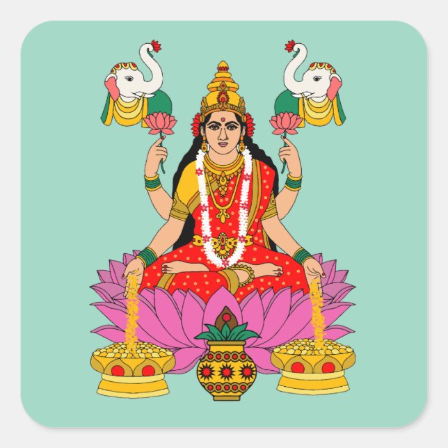 Göttin Lakshmi Aufkleber (Vorderseite)