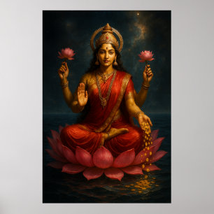 Göttin Lakshmi Göttliche Energie des Wohlstands Poster