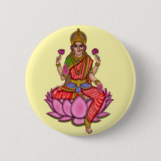 Göttin Lakshmi Knopf Button (Vorderseite)